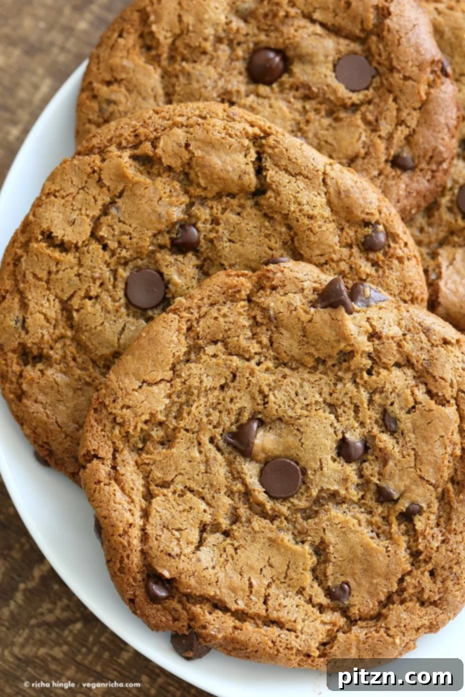 Vegan Chocolate Delights for a Sweet Valentine's Day 13 These huge, chewy Chickpea Flour Chocolate Chip Cookies are a perfect treat. Made in 1 bowl, they are grain-free, gluten-free, vegan, and can be made nut-free. | VeganRicha.com