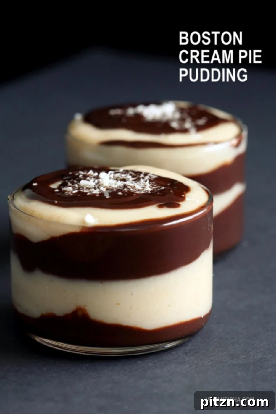 Vegan Chocolate Delights for a Sweet Valentine's Day 17 Quick Boston Cream Pie Pudding Parfaits. Creamy almond-flavored pudding layered with smooth chocolate. Serve as pudding cups or add vanilla wafers/sponge cake for parfaits. Vegan, soy-free, and can be made nut-free. | VeganRicha.com
