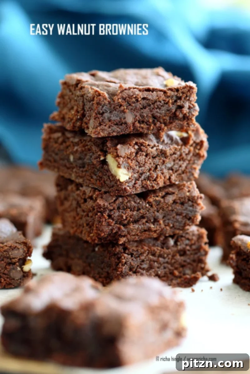 Vegan Chocolate Delights for a Sweet Valentine's Day 21 An Easy Vegan Brownies Recipe, yielding fudgy and delicious brownies. Customize with walnuts, peppermint, ginger, or a peanut butter swirl. | VeganRicha.com #vegan #brownie