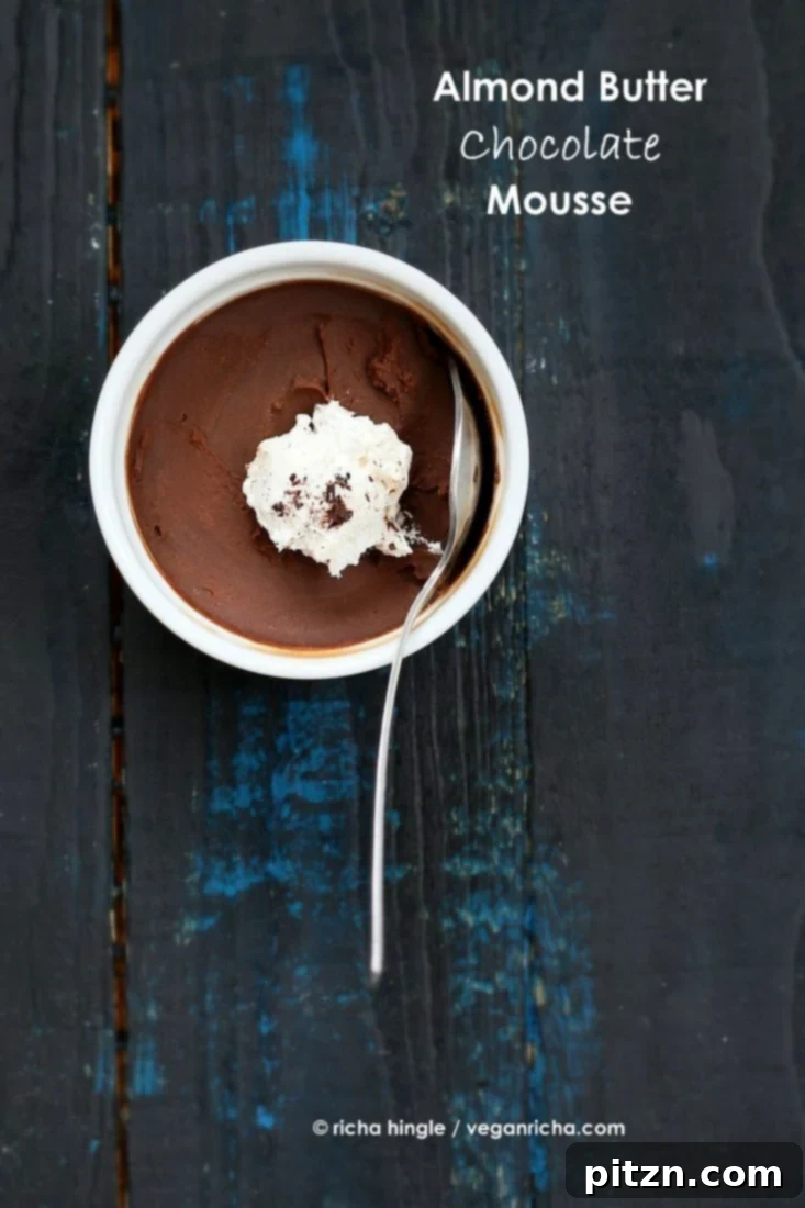 Vegan Chocolate Delights for a Sweet Valentine's Day 22 Light and flavorful Vegan Almond Butter Chocolate Mousse. A delightful gluten-free dessert. | Vegan Richa