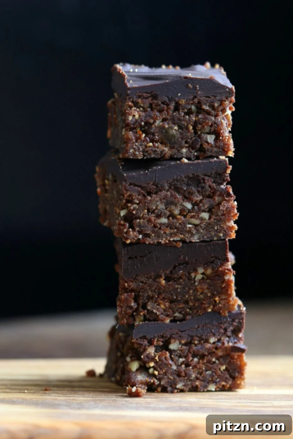 Vegan Chocolate Delights for a Sweet Valentine's Day 25 Easy Fudgy No-Bake Hazelnut Walnut Brownies made with dates, roasted hazelnuts, and walnuts. A delicious vegan and gluten-free dessert. | VeganRicha.com