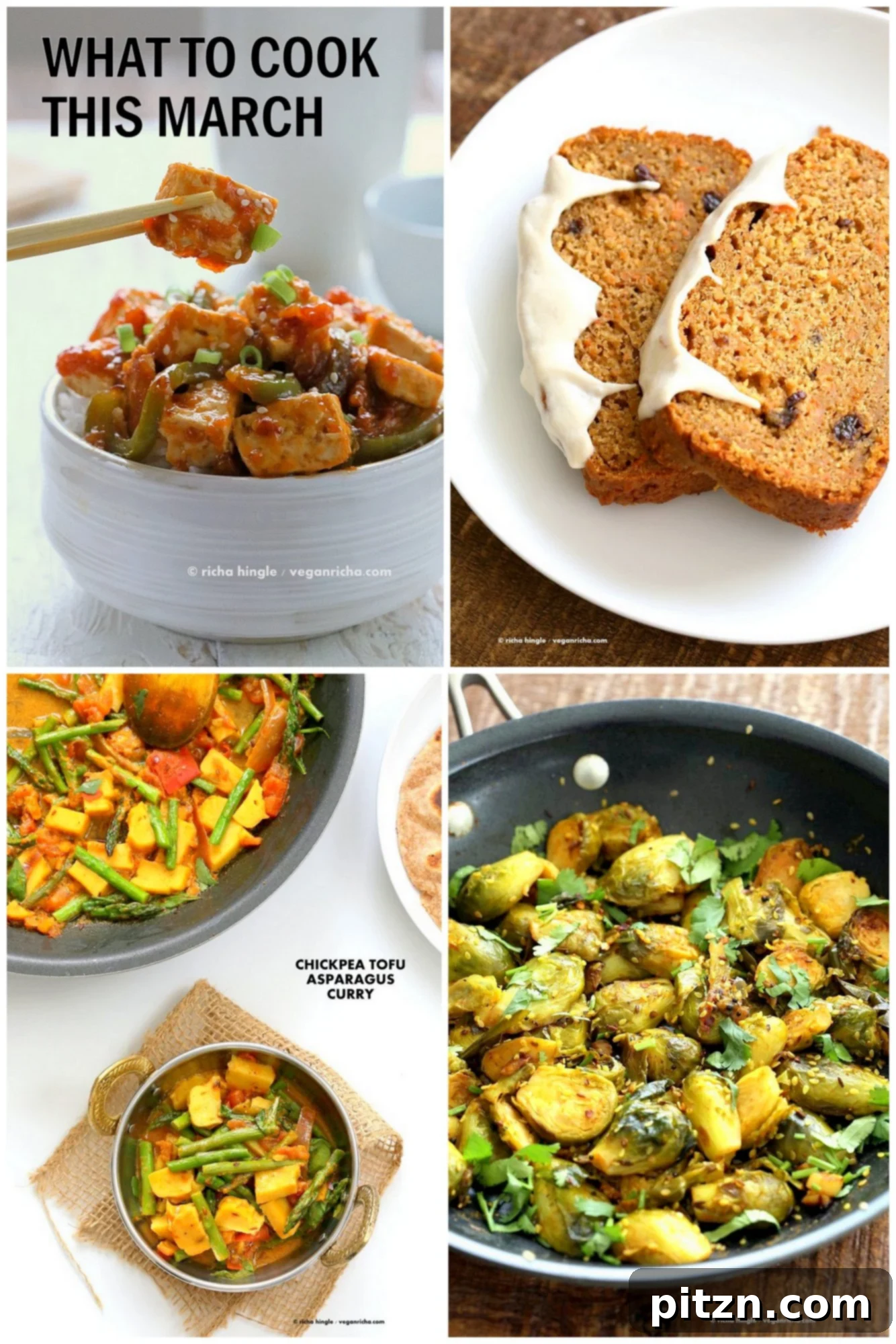 Your March Guide 30 Seasonal Recipes 2 Seasonal March Recipes featuring Asparagus, Brussels Sprouts, Cabbage, Carrots for delicious vegan and gluten-free meals
