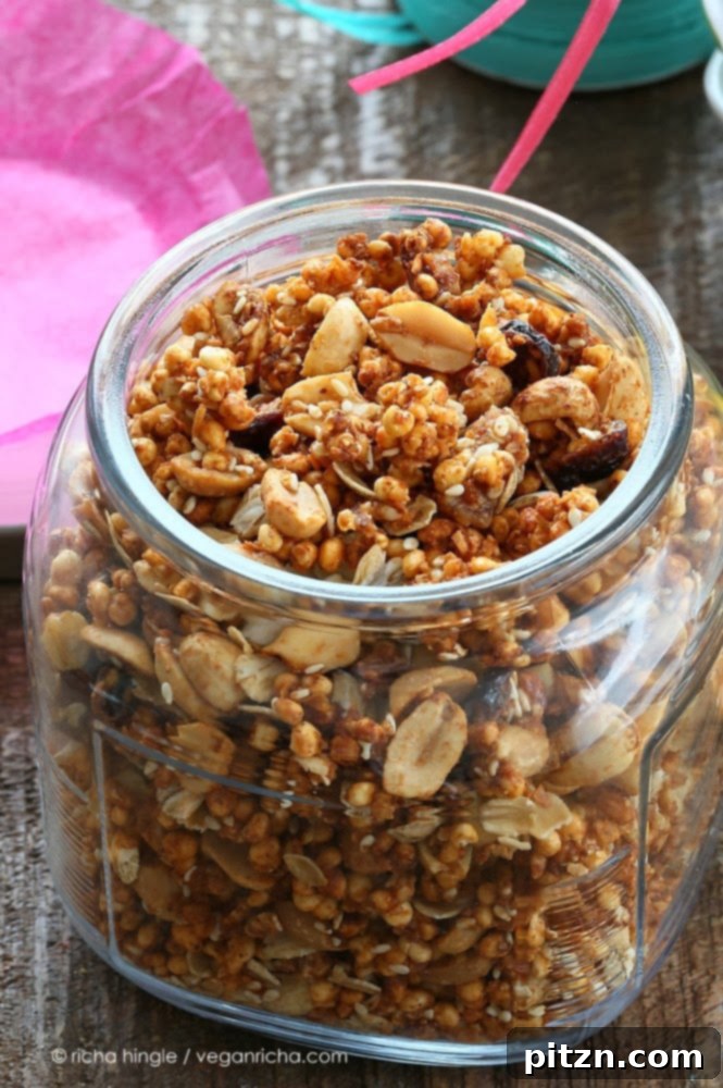 Your March Guide 30 Seasonal Recipes 18 Orange Sriracha Peanut Quinoa Snack Mix: Incredible sweet, savory, spicy granola.