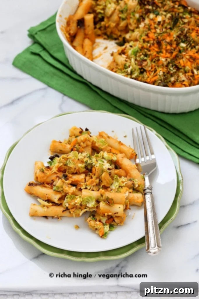 Your March Guide 30 Seasonal Recipes 21 Brussels Sprout Ziti Cheddar Bake: First time my kid ate Brussels sprouts!