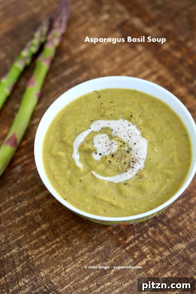 Your March Guide 30 Seasonal Recipes 4 Roasted Asparagus Basil Soup: A family favorite, creamy and flavorful vegan soup.
