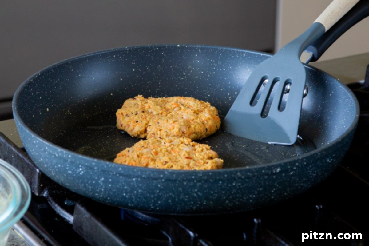 Hearty Peanut Carrot White Bean Burgers 12 Step 7: Roasted sweet potato cubes, a perfect topping for the peanut carrot white bean burgers.