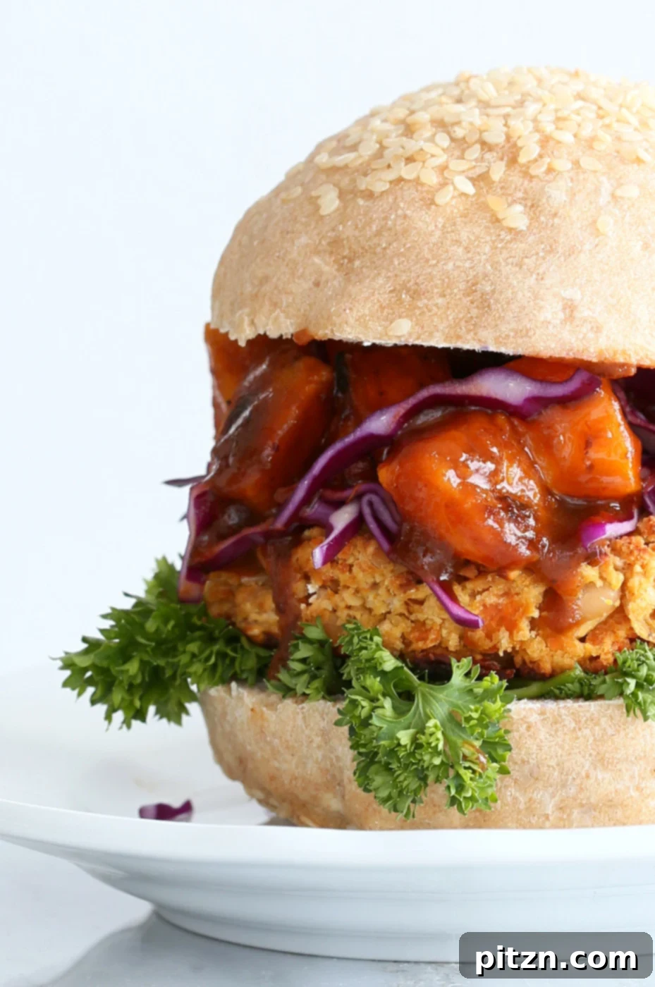 Hearty Peanut Carrot White Bean Burgers 17 Vegan White Bean Burgers with Carrots, Peanuts and Thai flavors, topped with sweet and sour Butternut squash, served on wholesome buns. Asian Peanut Bean Burgers, Gluten free Option.