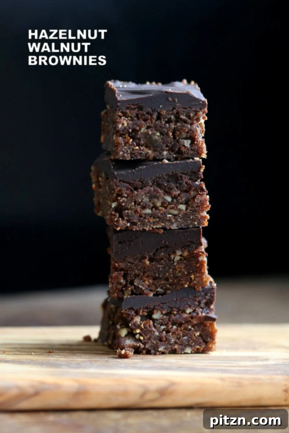 Vegan Gluten-Free No-Bake Hazelnut Brownies 2 Hazelnut Walnut Brownies - No Bake Brownies with dates, roasted hazelnuts and walnuts. Easy Fudgy No Bake Vegan Brownies. No Bake Nutella Brownies. Vegan Gluten-free Recipe. | VeganRicha.com