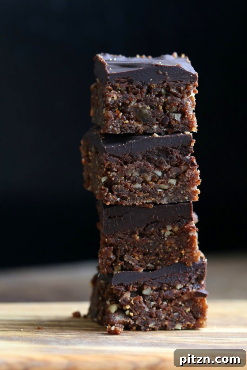 Vegan Gluten-Free No-Bake Hazelnut Brownies 6 Hazelnut Walnut Brownies - No Bake Brownies with dates, roasted hazelnuts and walnuts. Easy Fudgy No Bake Vegan Brownies. No Bake Nutella Brownies. Vegan Gluten-free Recipe. | VeganRicha.com