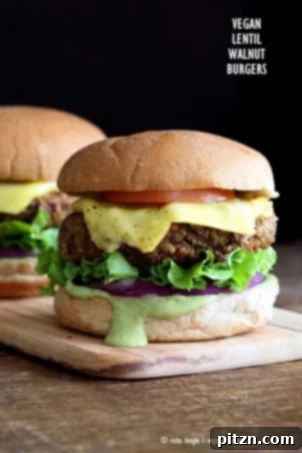 25 Easy Lentil Dishes Beyond Soup 8 Spiced Lentil Walnut Burgers: Flavorful and easy-to-make vegan burger patties crafted from protein-rich lentils and wholesome walnuts, served with a creamy avocado ranch. A soy-free and easily gluten-free burger recipe for a healthy meal.