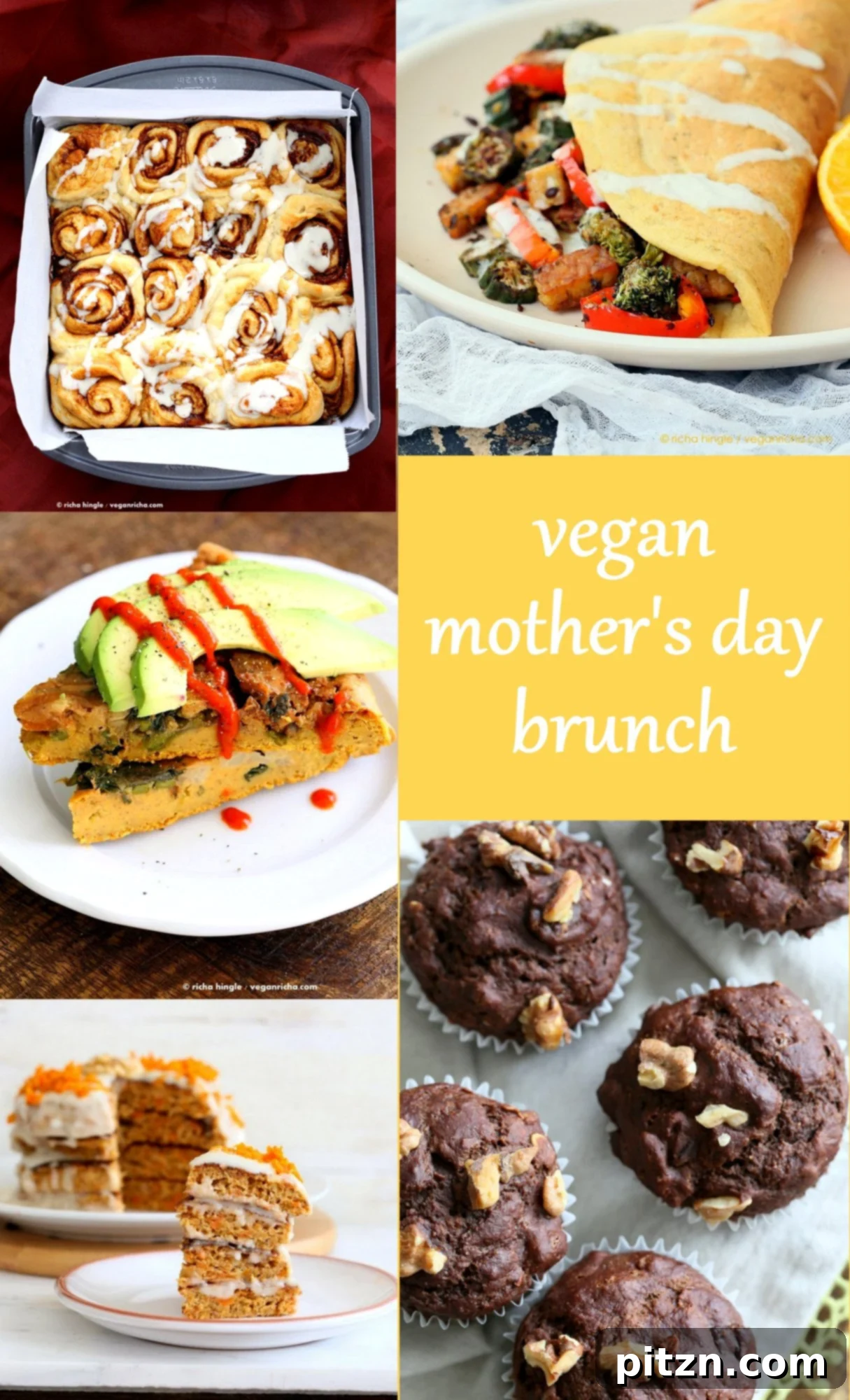 Celebrate Mother's Day with a delightful vegan brunch featuring cinnamon rolls, pancakes, frittatas, scrambles, stuffed French toast, muffins, and many more plant-based breakfast recipes. Gluten-free options available for a perfect family meal.