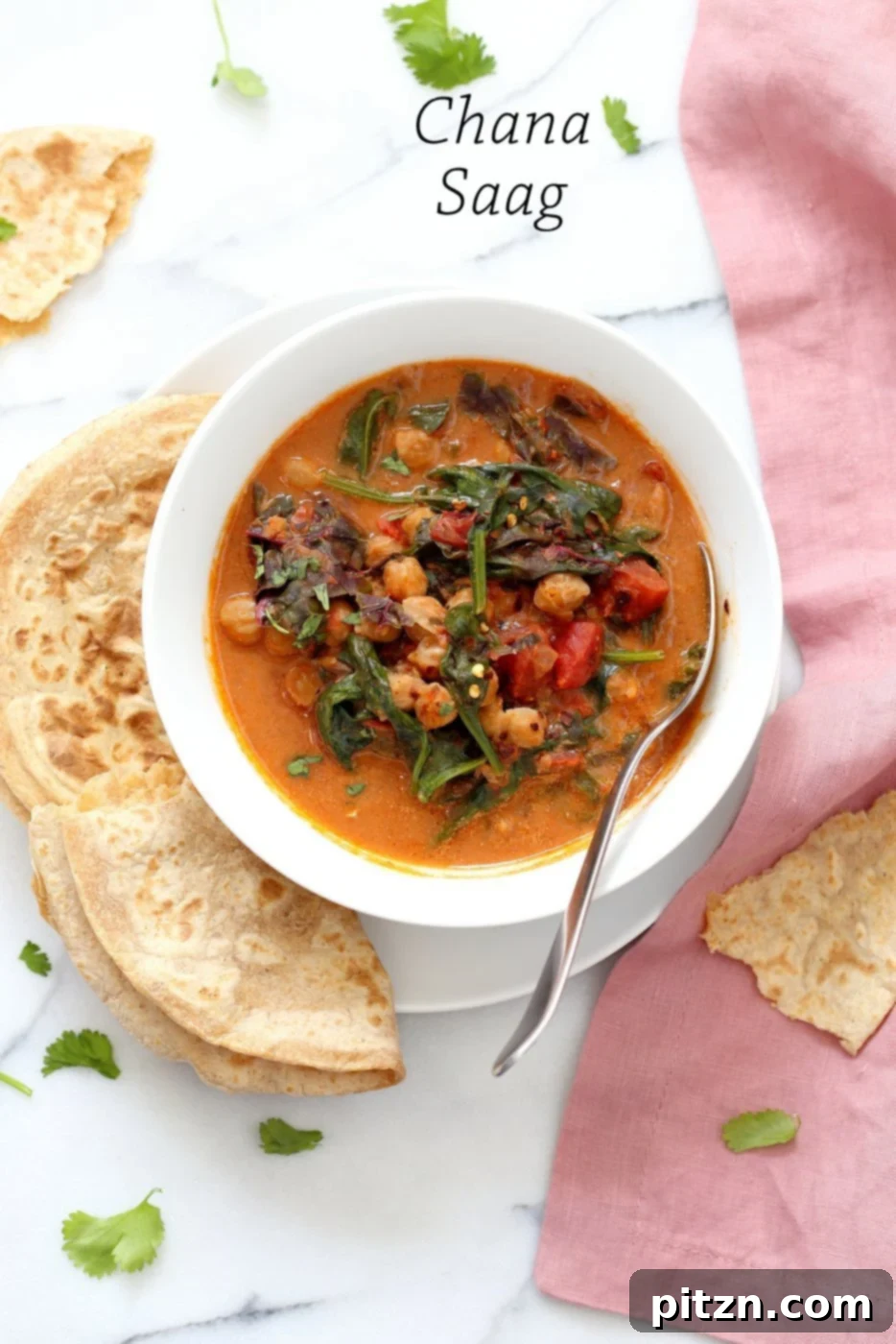 Instant Pot Chana Saag - Chickpea Spinach Curry. Easy 1 pot Chickpea Curry. Saucepan option. Vegan Gluten-free Nut-free Recipe Chana Palak - Palak Chole | VeganRicha.com