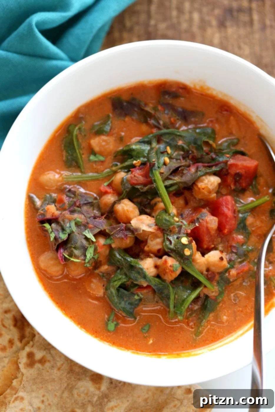 Instant Pot Chana Saag - Chickpea Spinach Curry. Easy 1 pot Chickpea Curry. Saucepan option. Vegan Gluten-free Nut-free Recipe | VeganRicha.com