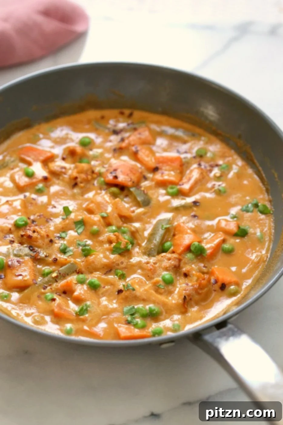 30-Minute One-Pot Peanut Butter Sweet Potato Curry 3 Vegetable Peanut Sweet Potato Curry. Quick and Easy Weekday or Weekend Meal. Serve over rice or quinoa or with toasted pita bread. Vegan Gluten-free Soy-free Recipe. Can be nut-free with sunbutter | VeganRicha.com