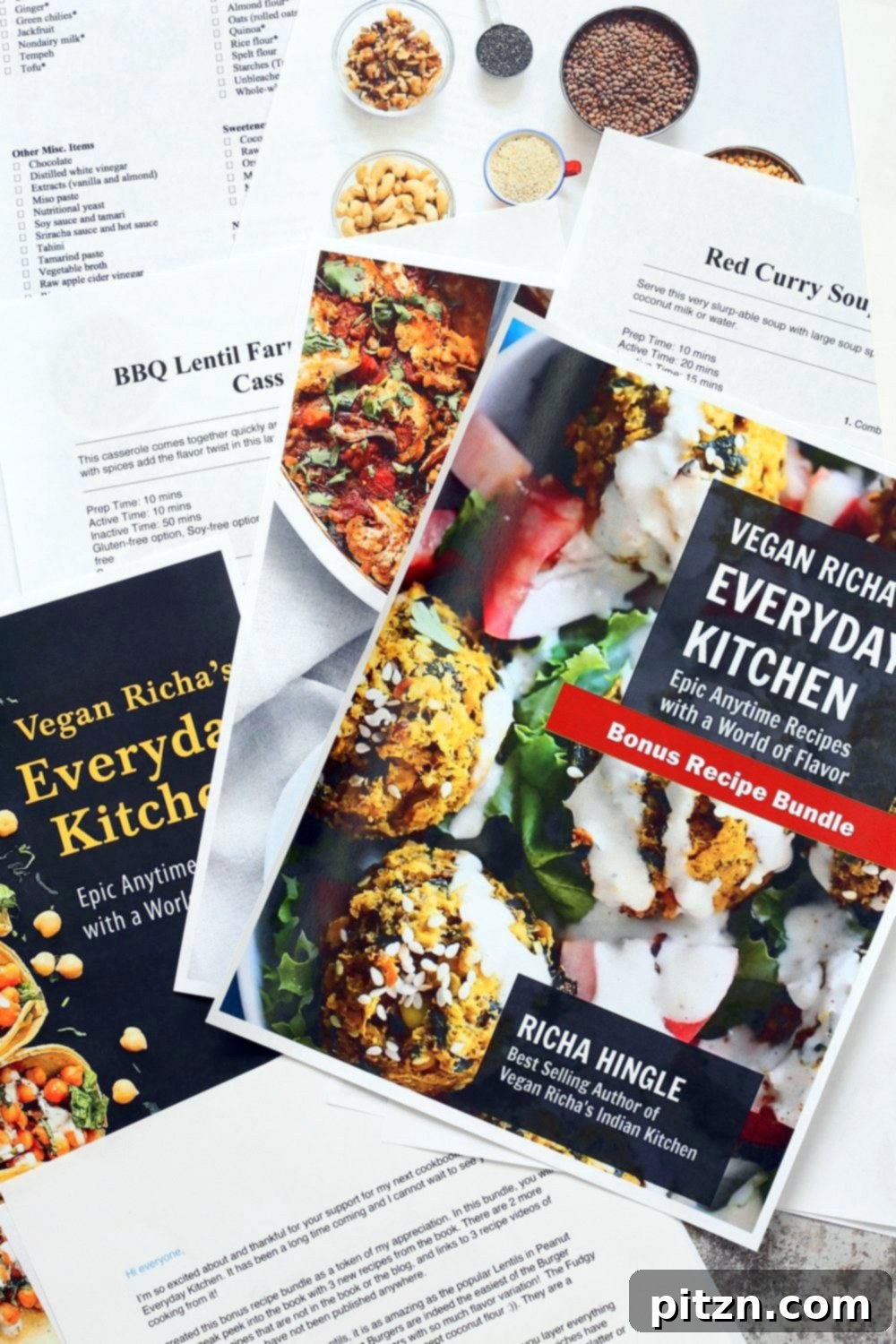 Claim Your Exclusive Pre-Order Bonus 2 Vegan Richa's Everyday Kitchen Pre-order Bonus Recipe Bundle featuring exclusive recipes and videos