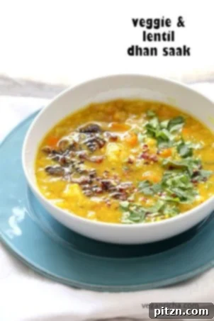 Lentil Veggie Dhansak. Dal and vegetables cooked with spices in an Instant Pot. A delicious Parsi dhansak recipe, served over rice or flatbread. Vegan, Gluten-free Indian Recipe.