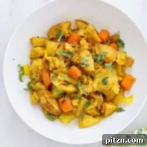 Atakilt Wat - Ethiopian Cabbage Potato Carrots finished dish