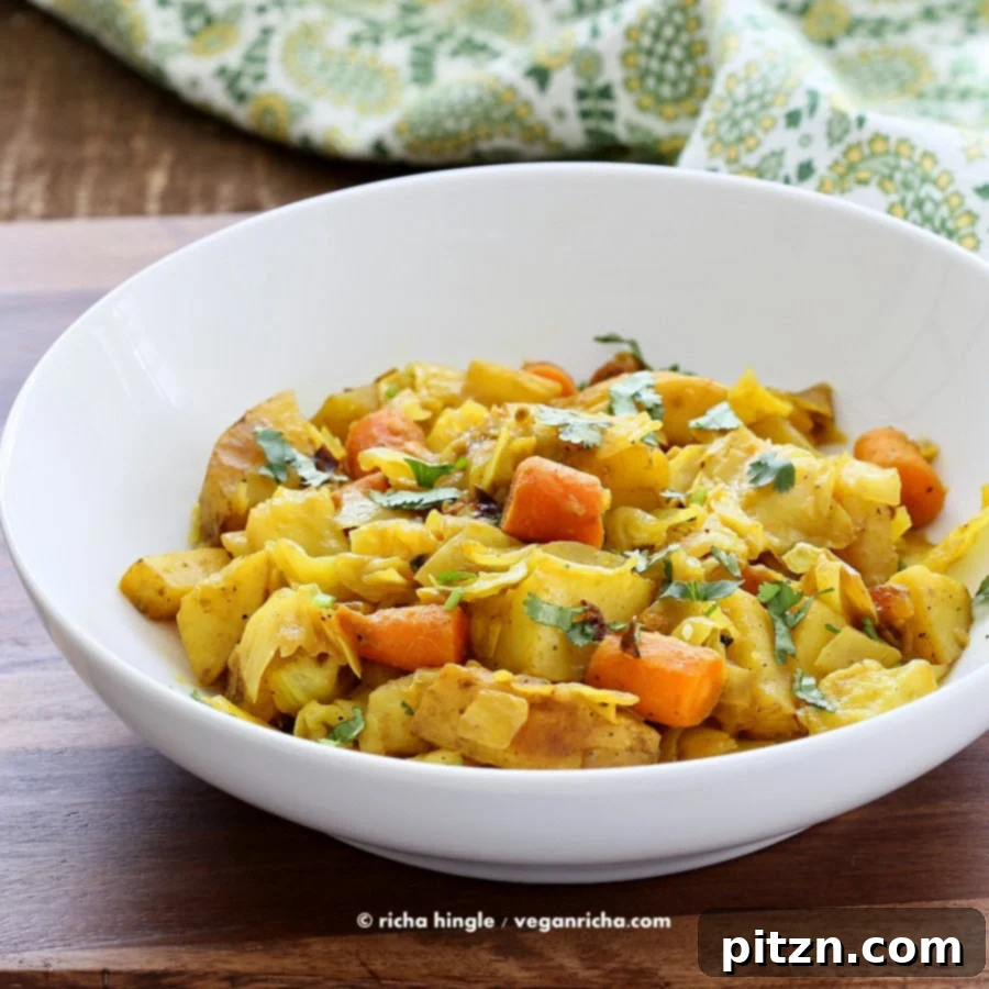 Beautifully prepared vegan Atakilt Wat dish