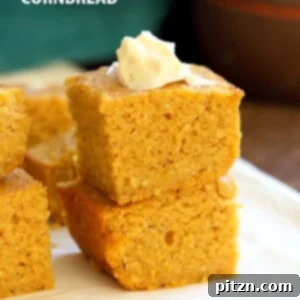 One-Bowl Vegan Pumpkin Cornbread, spiced and lightly sweet, perfect with soups or chili.