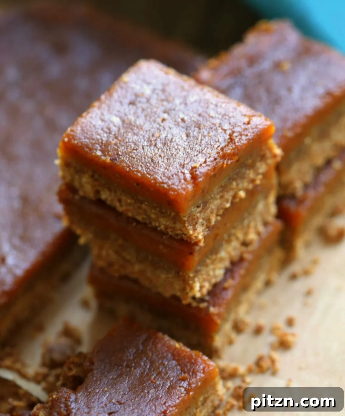 Golden Vegan Sweet Potato Pie Bars 3 Vegan Sweet Potato Pie Bars. Spiced Sweet Potato Pie layered over cinnamony snickerdoodle crust. Make this into a pie for decadent holiday dessert . GF option | VeganRicha.com