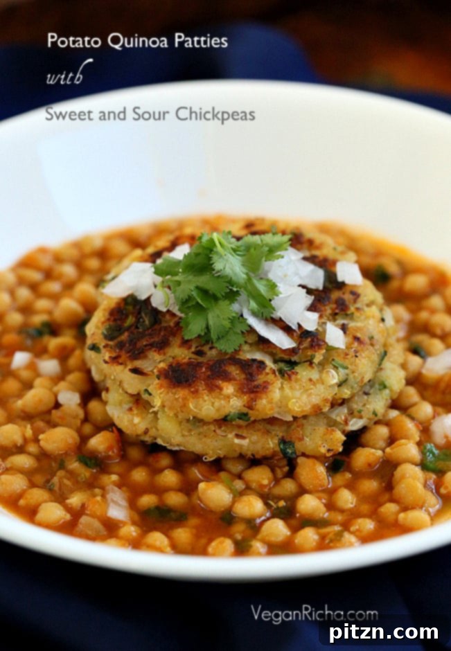 Flavorful Tikki Chole Potato Quinoa Patties and Chickpea Curry 4 img 199 3