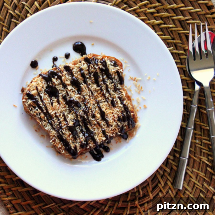 Father's Day Vegan Brunch Extravaganza 5 Vegan Samoa French Toast with Chocolate, Caramel, Coconut