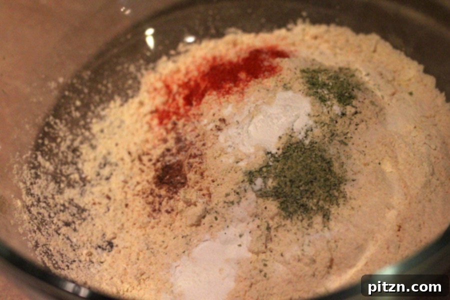 Dry ingredients for chickpea flour pancakes in a bowl