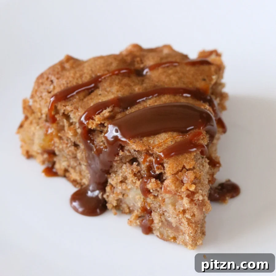 Vegan Spiced Apple Cake with Salted Caramel. Tried tested and loved. All whole grain made with spelt flour and drizzled with salted caramel or date caramel.