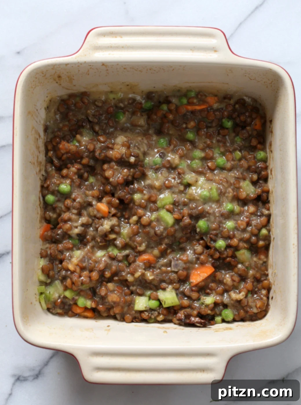 Heartland Lentil Mushroom Bake 4 Vegan Shepherd's Pie - Mushroom and Lentil Shepherdless Pie with Gravy and Garlic mashed potatoes. A festive #Vegan #Glutenfree #Recipe. Can be soy-free. | VeganRicha.com