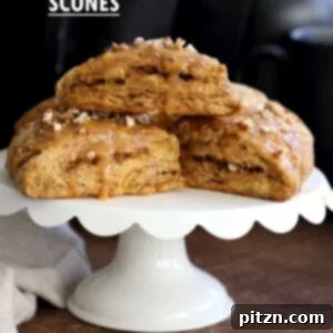 Header image of Vegan Pumpkin Scones with Spiced Pumpkin Caramel Glaze