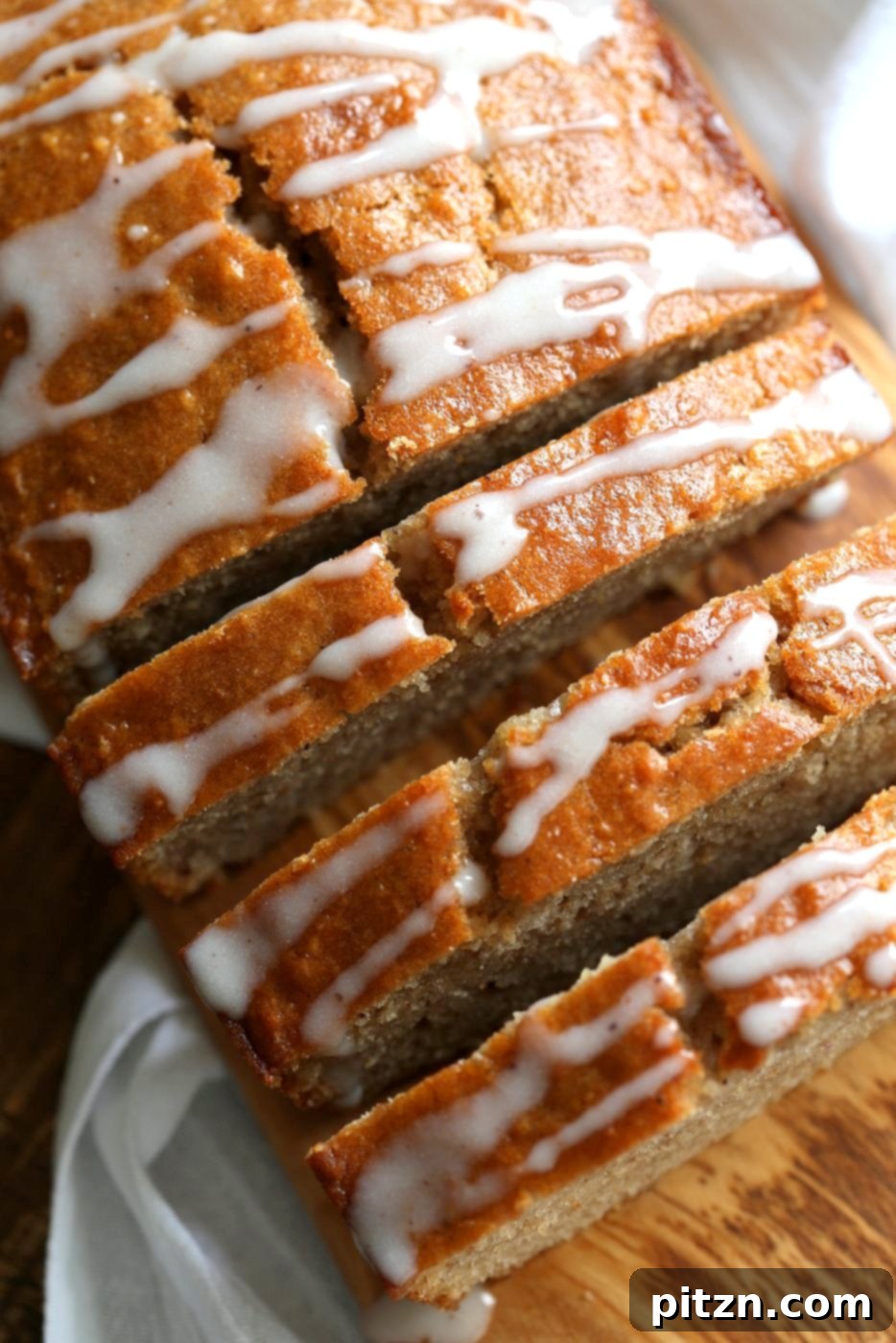 Another beautiful shot of the vegan eggnog pound cake, perfect for holiday baking. #vegan #veganricha