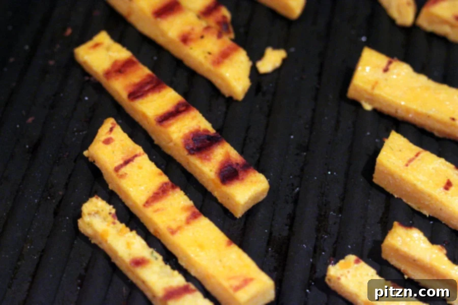 Chickpea Kabocha fries being grilled on a grill pan