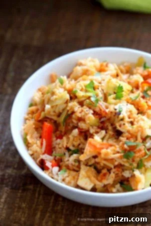 Delicious peanut sauce fried rice, a simple and flavorful vegan and gluten-free dish.