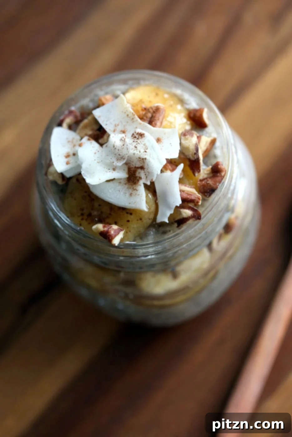 Golden Caramelized Banana Chia Pudding with Toasted Coconut 3 Banana Chia Pudding with Caramelized Banana and Coconut. Banana Bread in Chia Pudding form. Vegan Breakfast Recipe. #Glutenfree #Soyfree #Recipe. Can be #Nutfree | VeganRicha.com