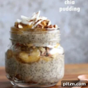 Banana Chia Pudding with Caramelized Banana and Coconut. Banana Bread in Chia Pudding form. Vegan Breakfast Recipe. #Glutenfree #Soyfree #Recipe. Can be #Nutfree | VeganRicha.com