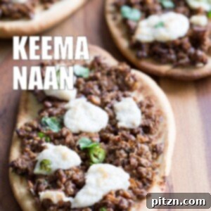 Vegan Keema Naan with Keema Lentils, onion, carrots and walnuts. These lentils with the herbs and spices make a vegan version of keema. Serve over Naan bread or Pizza or fill tacos or wraps. #Vegan #Recipe #veganricha, Can be gluten-free and soy free.  | VeganRicha,com