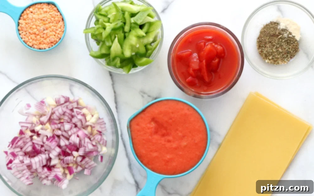Plant-Based Instant Pot Lasagna Soup 5 Instant Pot Lasagna Soup - Vegan Lasagna Soup with lasagna noodles, veggies, red lentils and basil. 1 Pot weekday meal. #Vegan #Nutfree #Recipe. Can be #glutenfree. #veganricha | VeganRicha.com