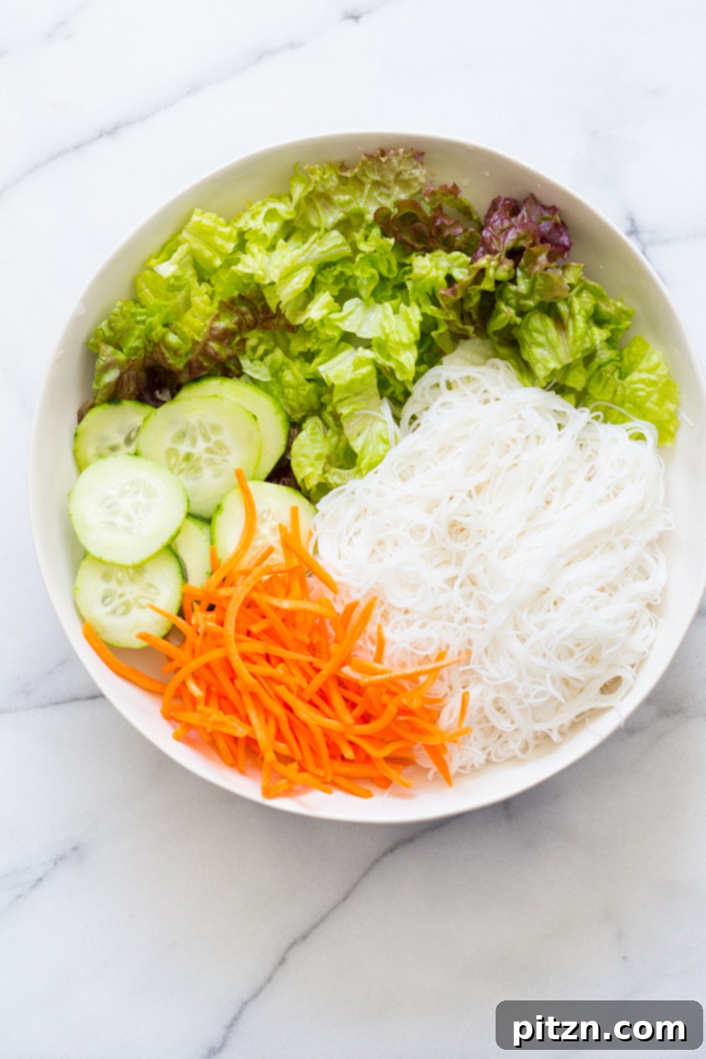Crunchy Veggie Vegan Summer Rolls Deconstructed into a Bowl. Served with Peanut Butter Dipping Sauce. Fresh Spring Rolls/ Rice paper rolls in a bowl. Make a bowl, wrap or fill up rice paper wrappers. Vegan Gluten-free Recipe. No Refined Sugar or Oil. Use Sunbutter to make it nutfree