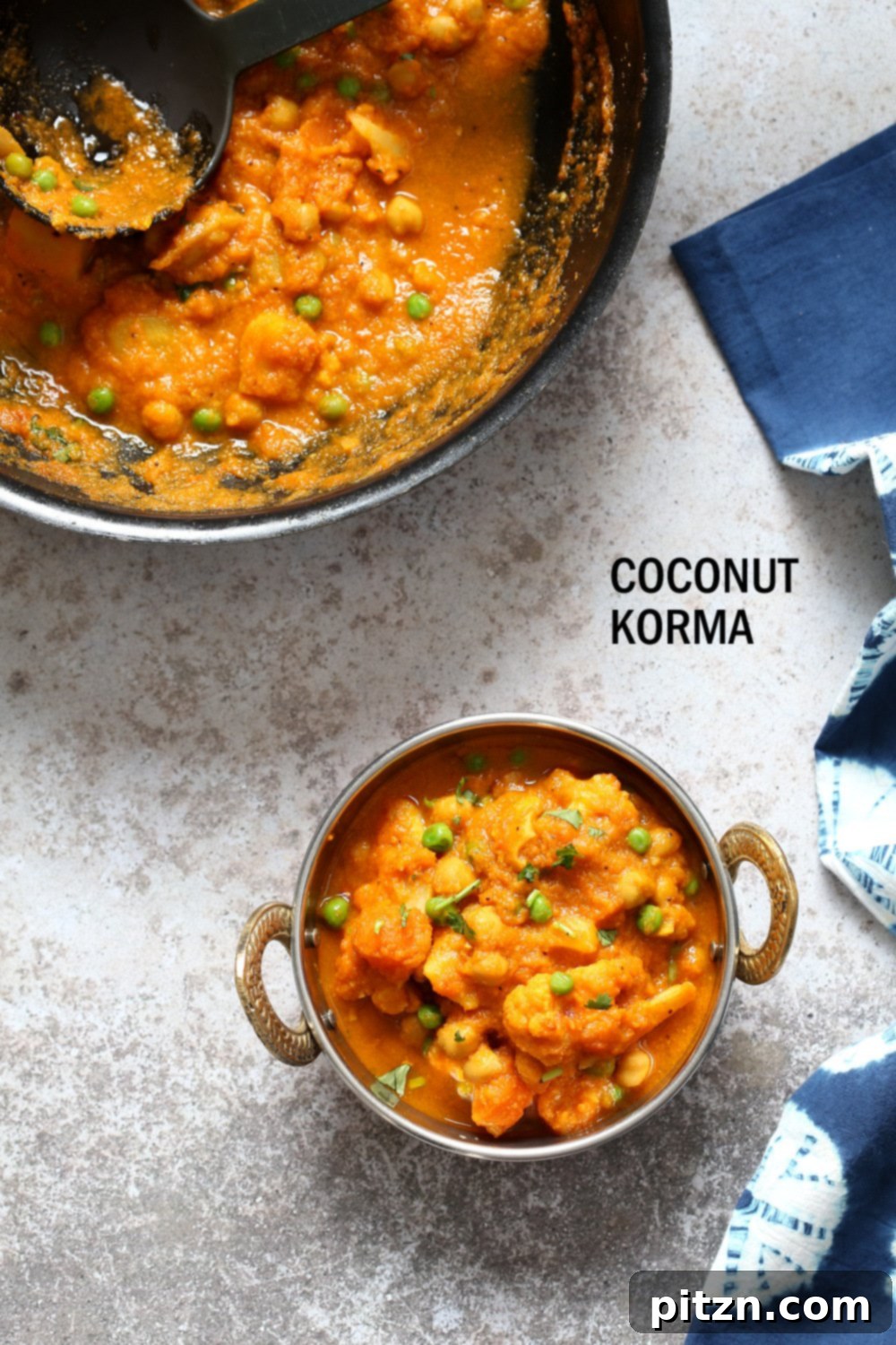 Veggie Kurma - Easy Coconut Korma Sauce with Cauliflower, Potatoes, Carrots, Chickpeas. 1 Pot Vegetable Korma Vegan Glutenfree Soyfree Nutfree Recipe.