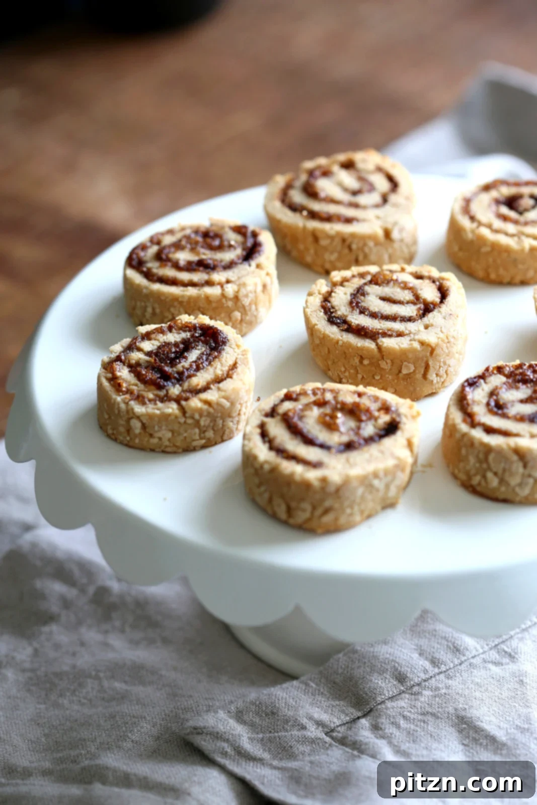 Vegan Cinnamon Roll Cookies with a soft shortbread dough and rich cinnamon sugar swirl, perfect for soy-free and vegan diets. Vegan Richa Recipe.