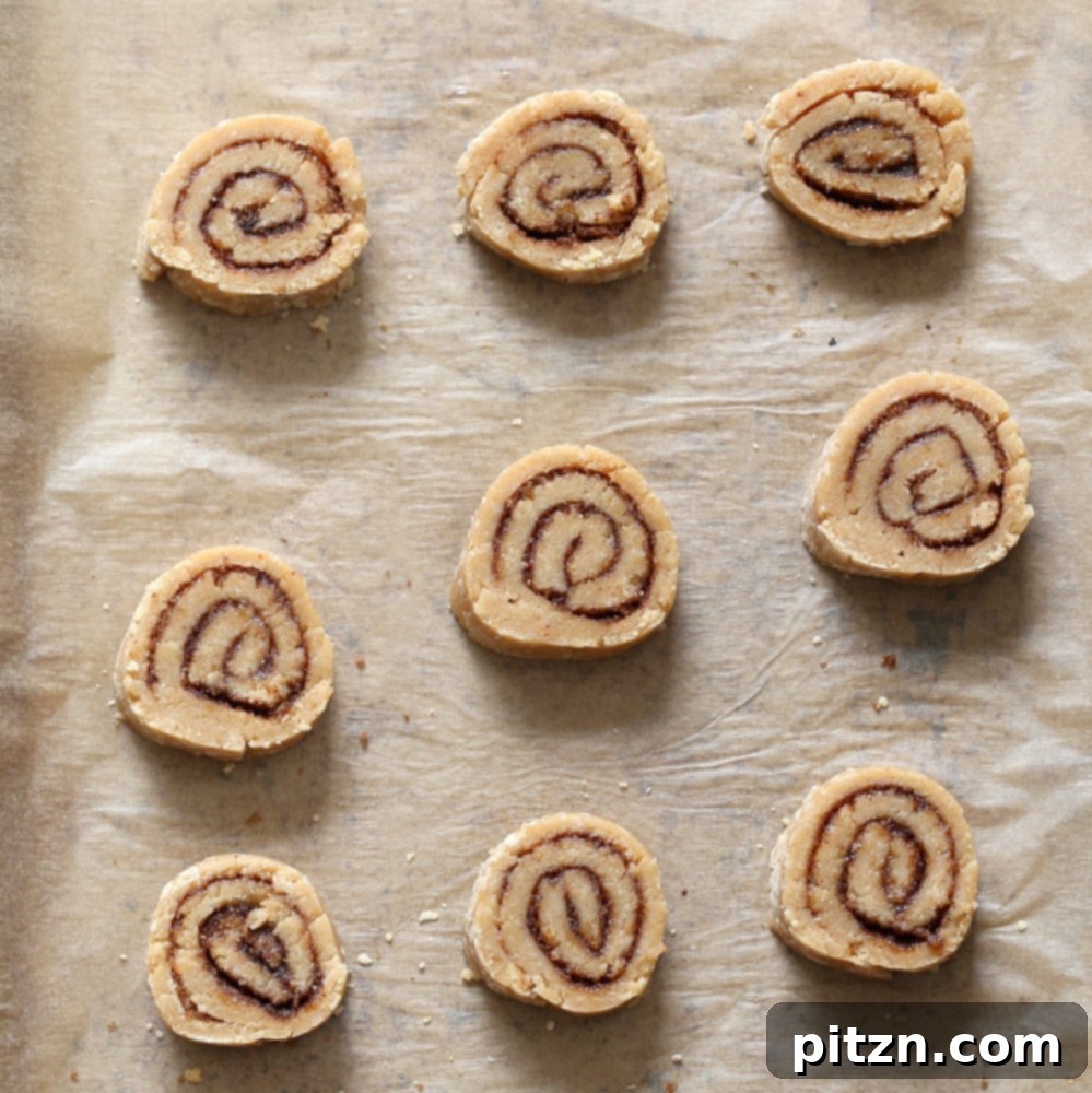 Freshly baked vegan cinnamon roll cookies arranged on a cooling rack, glistening with cinnamon sugar. Perfectly spiced and ready to enjoy.