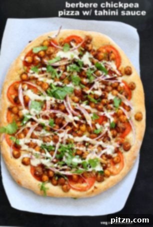 25 Easy Vegan Chickpea Recipes Healthy Dishes Beyond Curry 14 Flavorful Ethiopian Berbere Chickpea Pizza topped with a creamy Tahini Garlic Dressing, a vegan, soy-free, and nut-free recipe with gluten-free crust option.