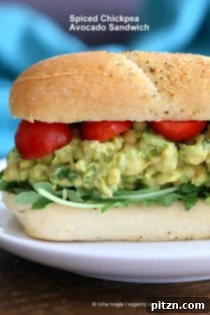 Spicy Avocado Chickpea Salad Sandwich, a delicious vegan, soy-free, gluten-free, and healthy meal option.