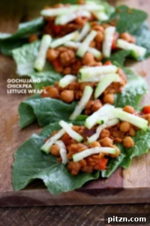25 Easy Vegan Chickpea Recipes Healthy Dishes Beyond Curry 20 Sweet and Spicy Gochujang Chickpea Lettuce Wraps, an easy vegan and gluten-free recipe perfect for tacos or salad toppings.