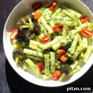 Vibrant Vegan Pesto Pasta with Smoky Charred Broccoli 9 Vegan Pesto Pasta with Charred Broccoli, Ziti, roasted cherry tomatoes. A delicious #Vegan #Soyfree #Recipe that can be #glutenfree and #nutfree. From VeganRicha.com