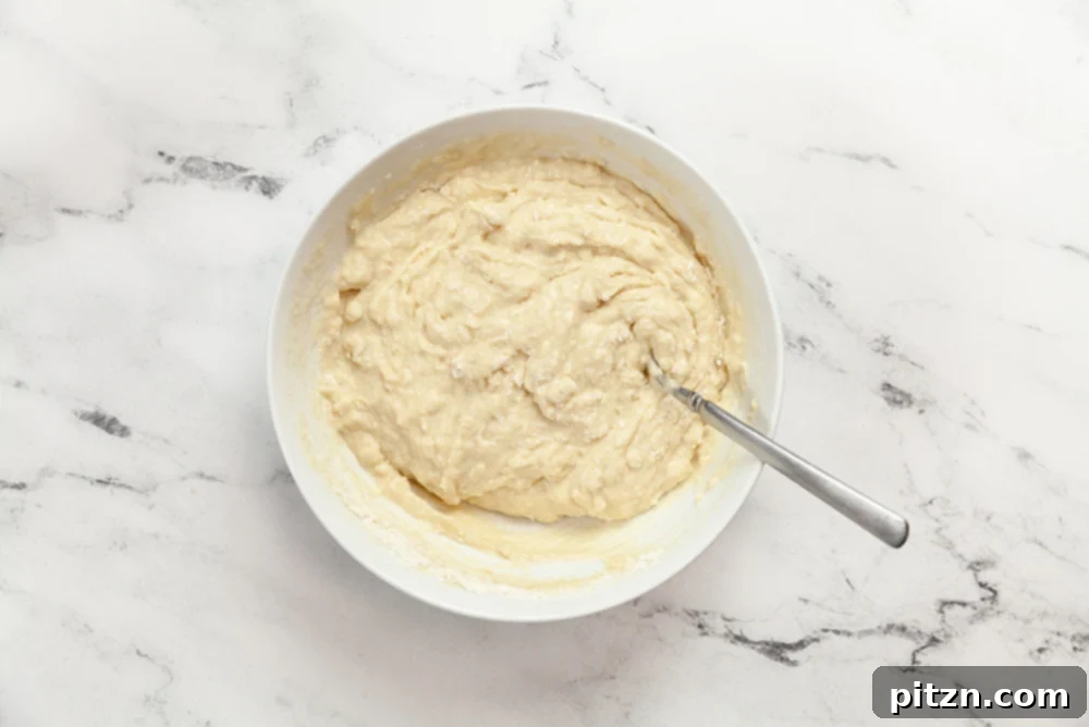 Berry Buckle Batter in a white bowl