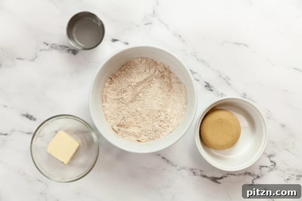 Ingredients for Streusel in bowls
