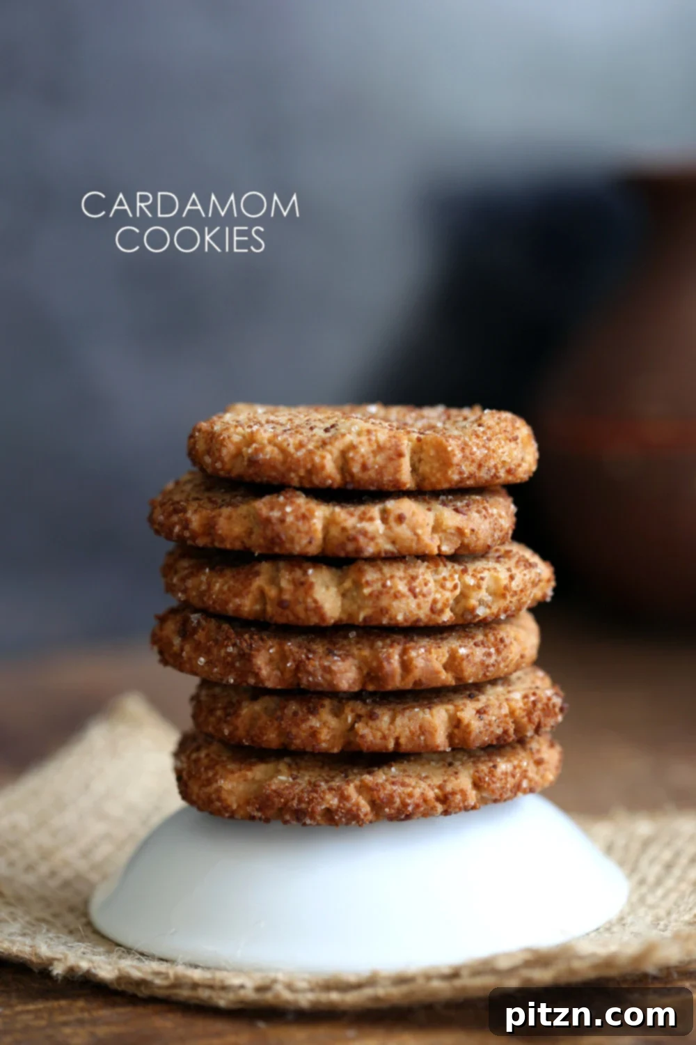 Easy Vegan Cardamom Cookies. These soft cookies are a cross between cardamom shortbread and snickerdoodles. Perfect for vegan, soy-free, and palm oil-free diets. Gluten-free option available.