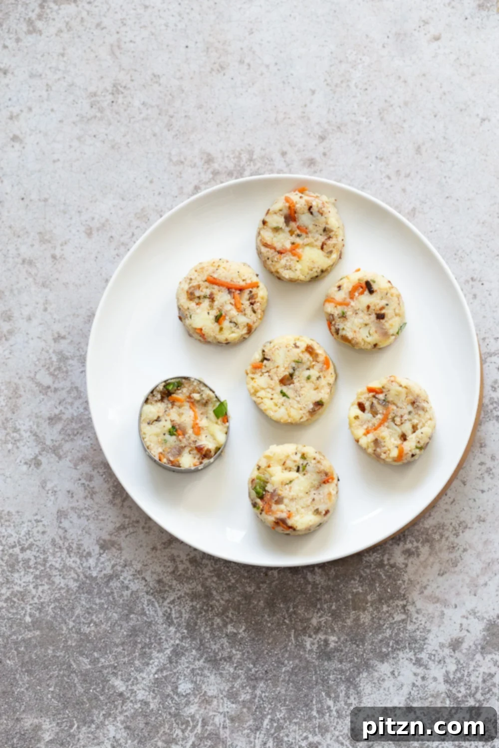 Potato Cauliflower Patties Vegan Recipe. Easy Cauliflower croquettes, pan fried or baked. #Vegan #Soyfree #Nutfree #VeganRicha #Recipe . Can be glutenfree | VeganRicha.com