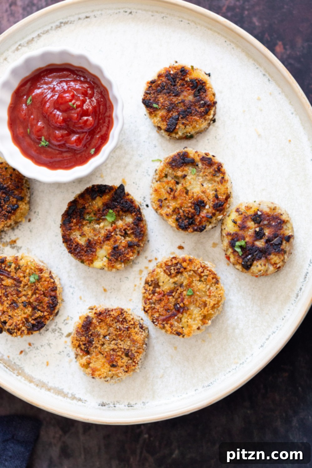 Potato Cauliflower Patties Vegan Recipe. Easy Cauliflower croquettes, pan fried or baked. #Vegan #Soyfree #Nutfree #VeganRicha #Recipe . Can be glutenfree | VeganRicha.com